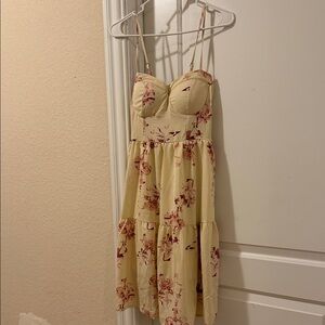 Floral Yellow Midi Dress